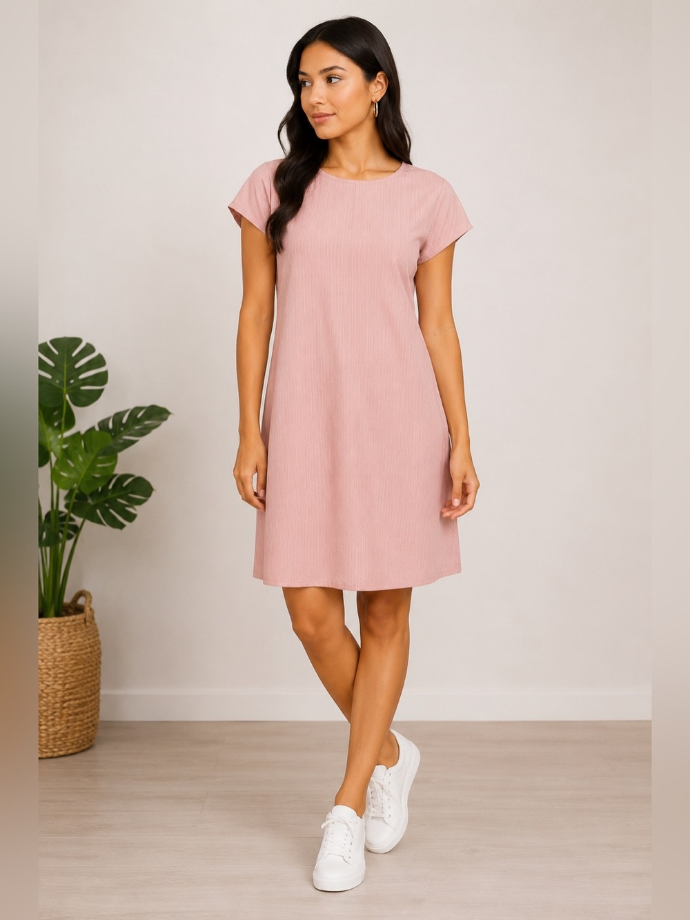 HuiHaoFuShi Blush Pink Knee Length Shift Dress XL NWT